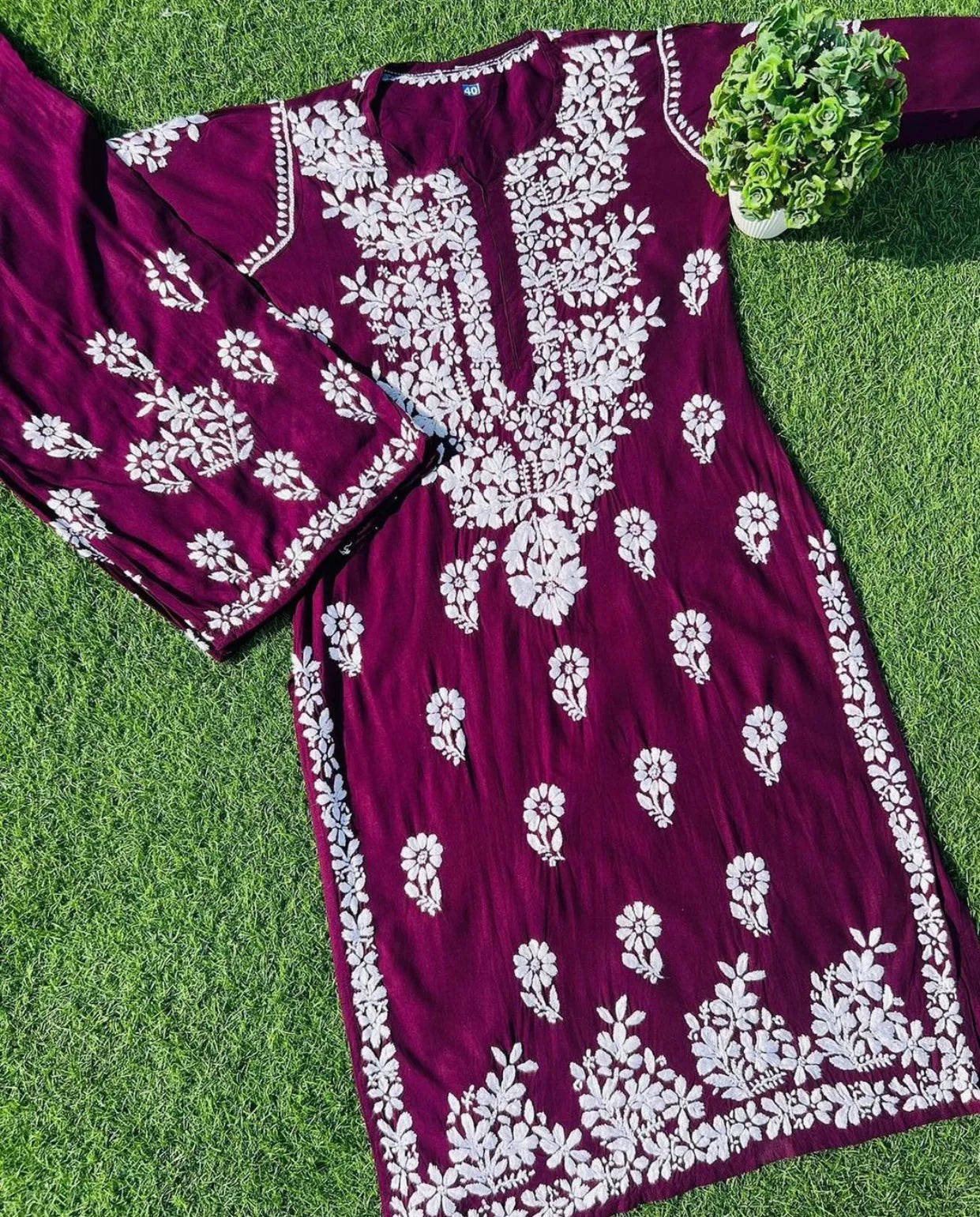 Aisha Authentic Lucknowi kurta Palazzo Set