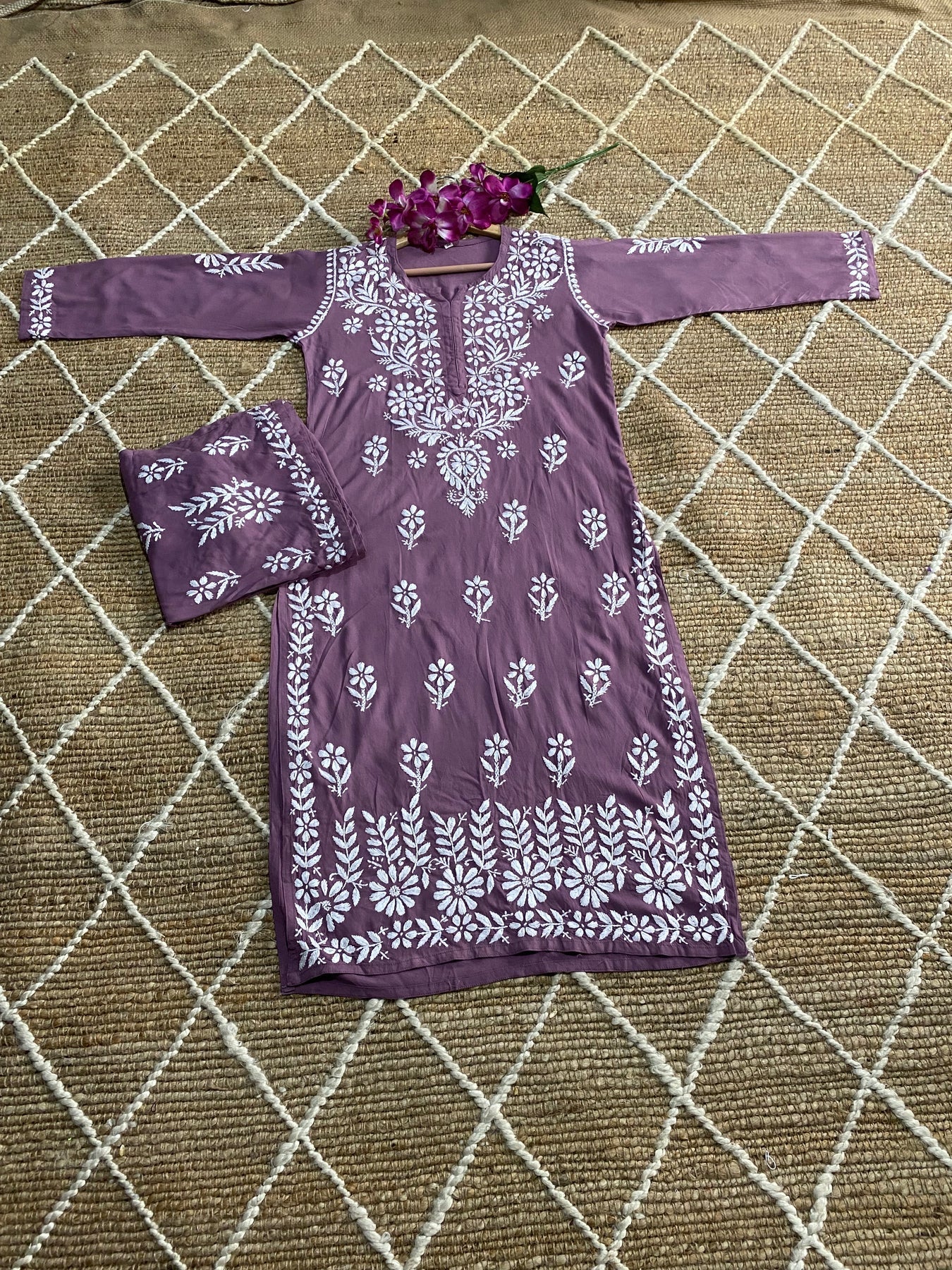 Aisha Authentic Lucknowi kurta Palazzo Set