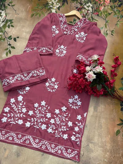 Aisha Authentic Lucknowi kurta Palazzo Set