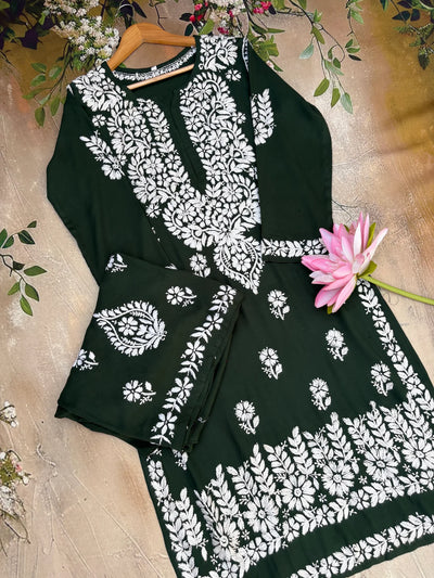 Aisha Authentic Lucknowi kurta Palazzo Set