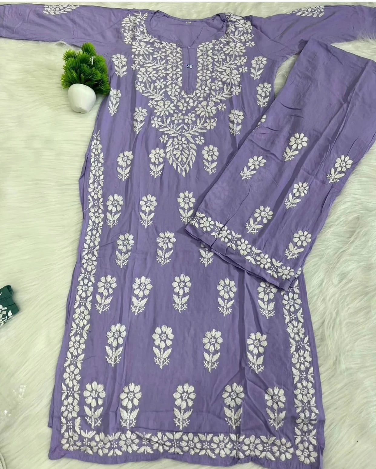 Aisha Authentic Lucknowi kurta Palazzo Set