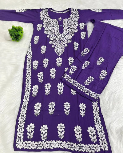 Aisha Authentic Lucknowi kurta Palazzo Set