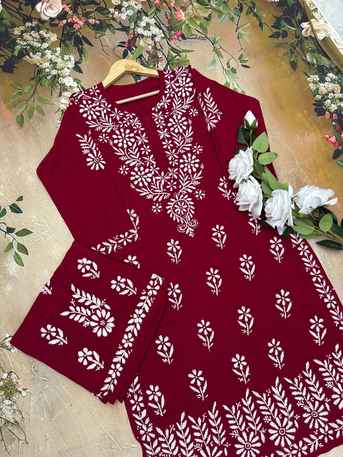 Aisha Authentic Lucknowi kurta Palazzo Set