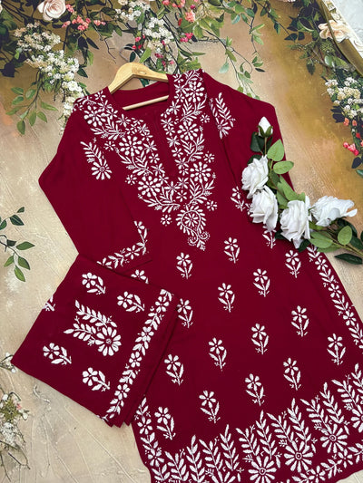 Aisha Authentic Lucknowi kurta Palazzo Set