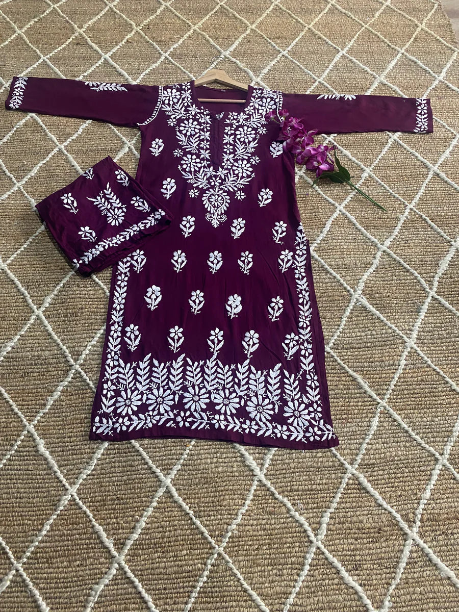 Aisha Authentic Lucknowi kurta Palazzo Set